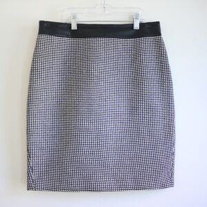 Ann Taylor Black and White Dotted Short Pencil Skirt
